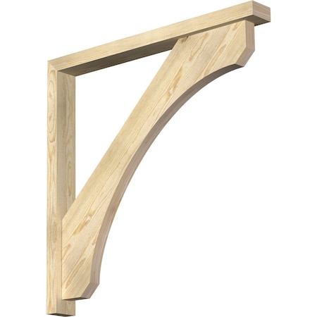 Ekena Millwork Legacy Block Rough Sawn Bracket w/ Offset Brace, Douglas Fir, 4"W x 38"D x 38"H BKT0402X38X38LEC05RDF